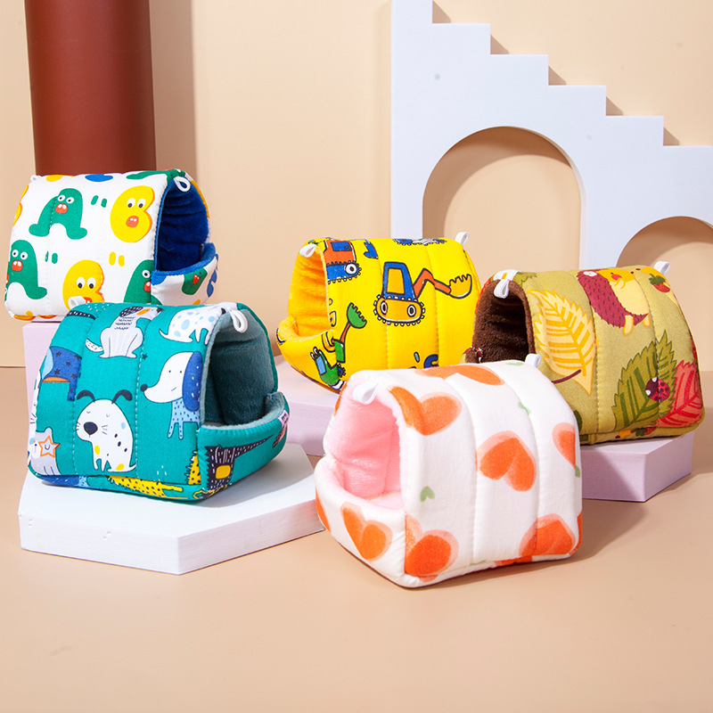 Drobné potreby pre domáce zvieratá, hniezdo pre škrečky, ježko, veverička, holandské prasiatko, králik Totoro, zimné teplé bavlnené hniezdo