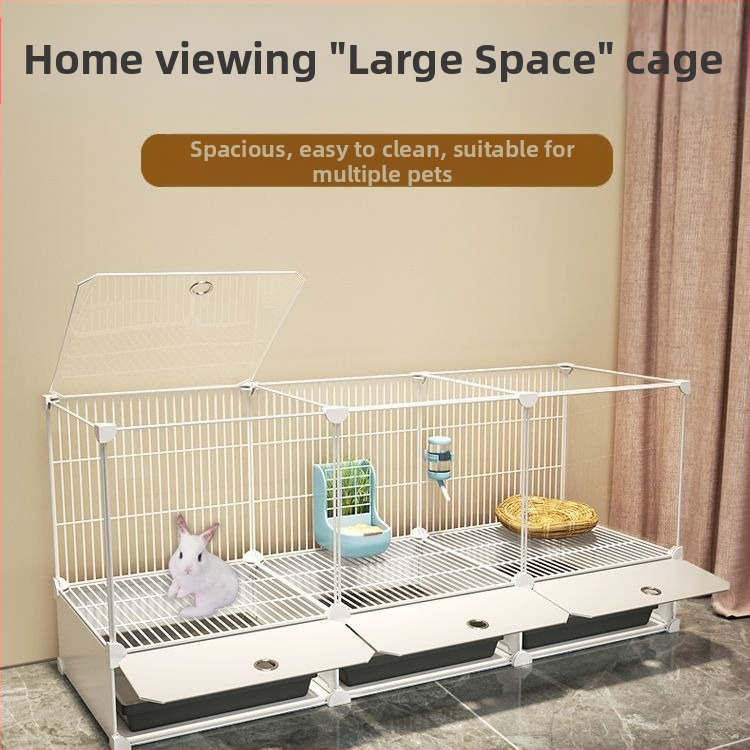 Клетка за зайци Домакинска Голяма Вътрешна Тава за Зайци Морско Свинче Клетка за Морско Свинче Домашни Любимци Заешко Гнездо За Заешко Клетка Двоен Слой Анти-Джейлбрейк