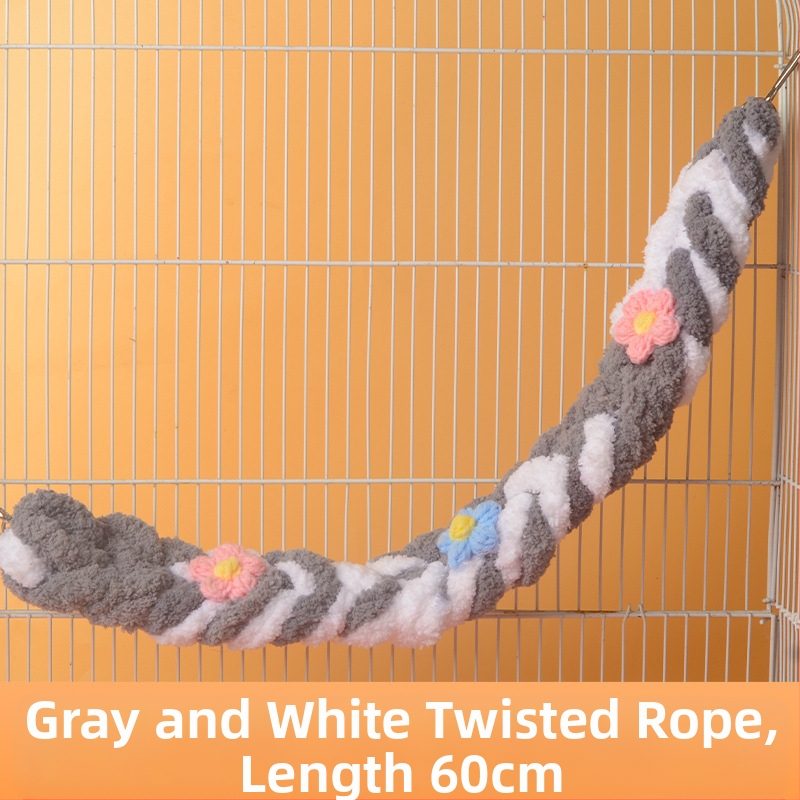 Coardă de alpinism cu sac de miere, leagăn drăguț, scară de alpinism, papagal, jucării pentru păsări, consumabile, frânghie de bumbac colorată, decor de hamster drăguț