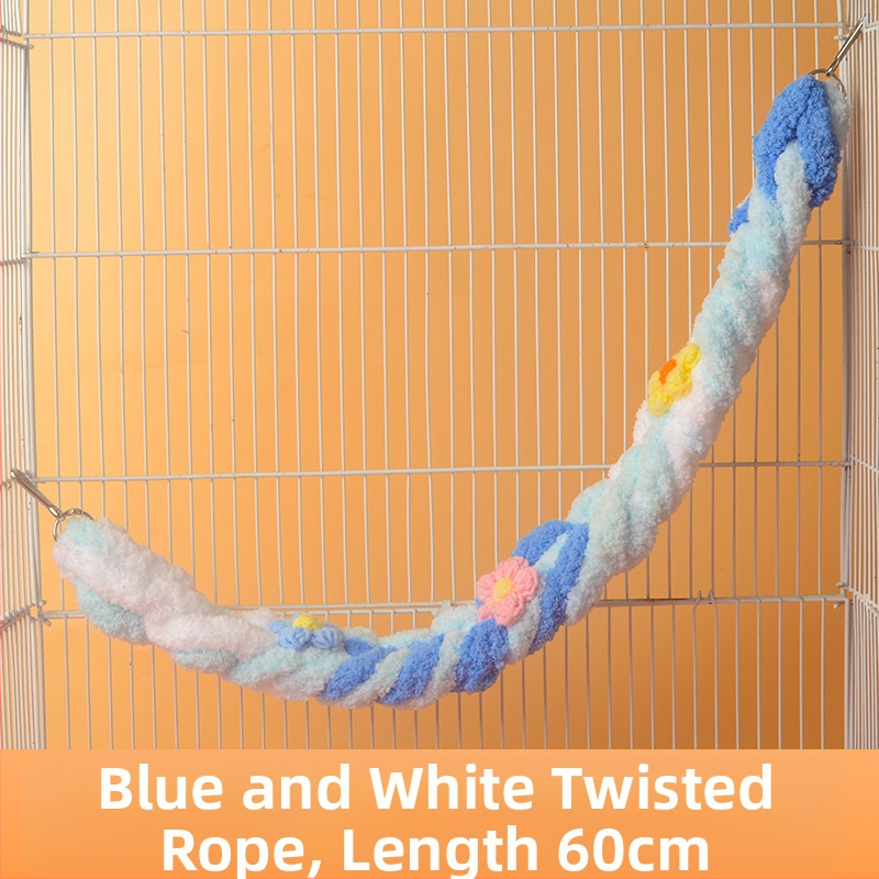 Coardă de alpinism cu sac de miere, leagăn drăguț, scară de alpinism, papagal, jucării pentru păsări, consumabile, frânghie de bumbac colorată, decor de hamster drăguț
