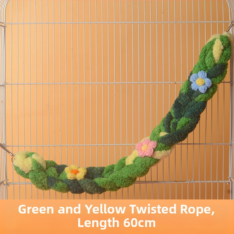 Coardă de alpinism cu sac de miere, leagăn drăguț, scară de alpinism, papagal, jucării pentru păsări, consumabile, frânghie de bumbac colorată, decor de hamster drăguț