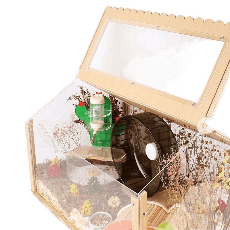 Клетка за хамстери за наблюдение на звезди, голяма вила, 60 кутии за хранене на златни мечки, доставени до вила Haukli Wo