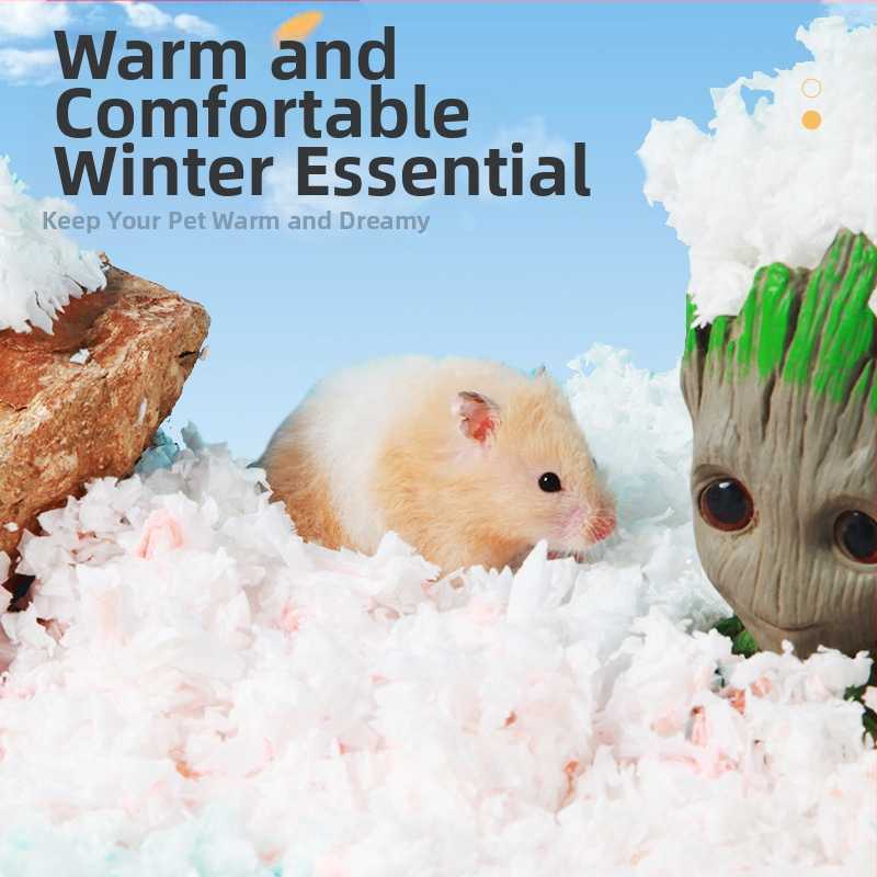 Памучен тампон за хамстери, естествен памучен тампон без прах, дезодорант за малки животни, памучна пулпа, абсорбираща дървесна стърготина, консумативи за хамстери