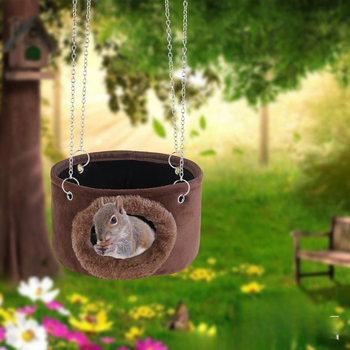 Хамак за малки домашни любимци, висяща кошница за хамстери, висящо гнездо за хамстери, хамак Тоторо, топло кашмирено гнездо Four Seasons