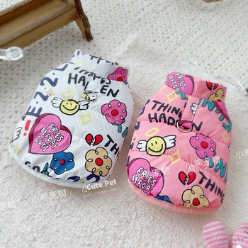 Ρούχα κατοικίδιων ζώων για σκύλους, φθινοπωρινά και χειμωνιάτικα ρούχα, αρκουδάκι από αρκουδάκι, γεμισμένο ζεστό βαμβακερό παλτό, χειμωνιάτικο πολύχρωμο βαμβακερό γιλέκο