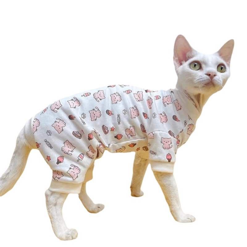 Пролетни нови котешки дрешки, немски четириноги, противоплъзгащи, плътно прилепнали летни дрехи с климатик, напълно опакована защита за коремче за домашни любимци и котенца