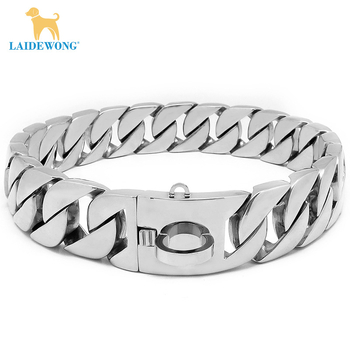 σε απόθεμα 32 χιλιοστά πλάτος χρυσή αλυσίδα σκύλου από ανοξείδωτο ατσάλι κολάρο σκύλου από τιτάνιο, μεγάλο κολάρο σκύλου από τιτάνιο, διασυνοριακή πώληση