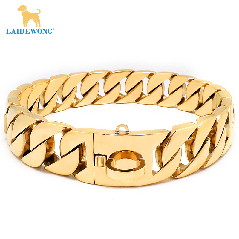 na zalihi 32 mm široki zlatni lanac za pse od nehrđajućeg čelika ogrlica za borbu s bikovima za velike pse od titana i čelika prekogranična vruća rasprodaja