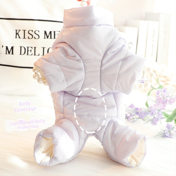 Ρούχα σκύλου για τετράποδο χειμώνα, προστασία κοιλιάς, αποστείρωση, βαμβακερά ρούχα, ύφασμα με πούπουλα, μικρό σκυλί, Teddy pet 5535
