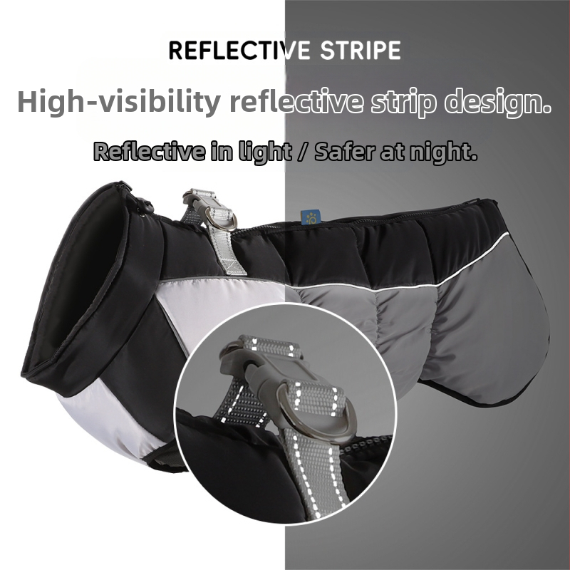 Nové oblečenie pre psov, zahustené teplé polar fleece, oblečenie pre veľkých psov, úložné reflexné nepremokavé zimné oblečenie pre domáce zvieratá