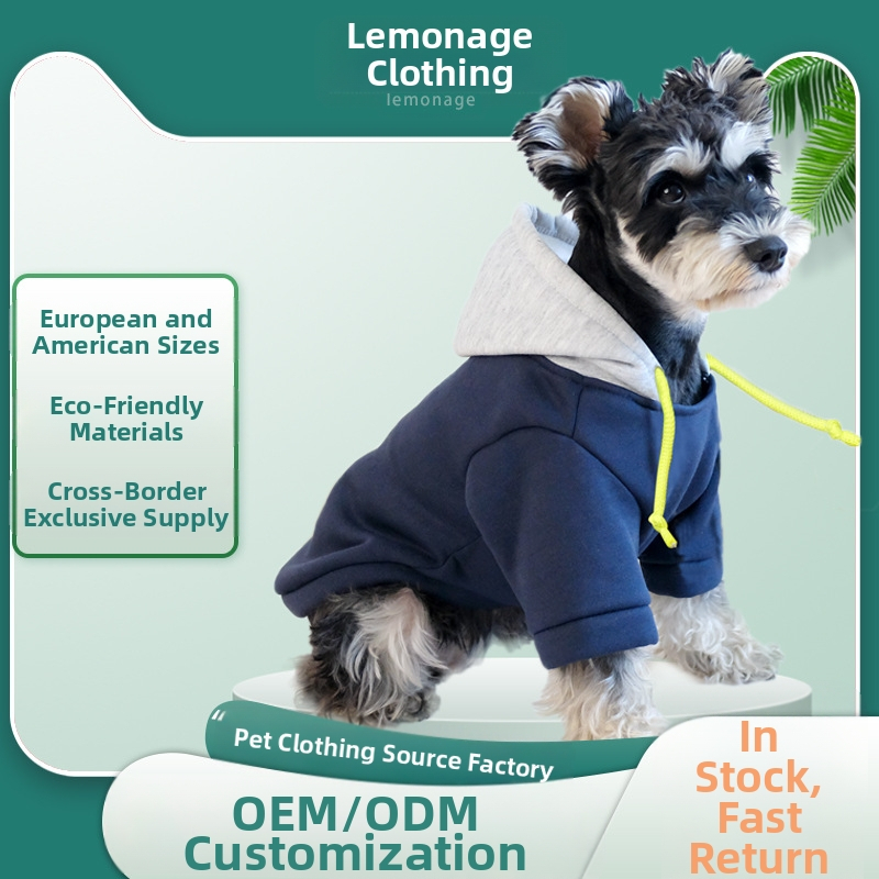 Нови есенни и зимни дрехи за домашни любимци, обикновен пуловер с качулка, контрастен цвят, суичър за кучета и домашни любимци