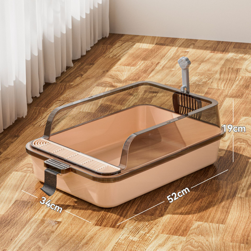 Levehető, nyitott, fröccsenésgátló macskavécé, szagmentes, félig zárt macskaalomtál, extra nagy macskaalomtál, kisállat-kellékek