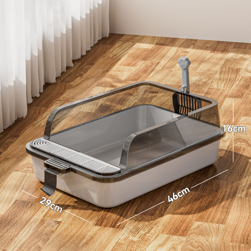 Levehető, nyitott, fröccsenésgátló macskavécé, szagmentes, félig zárt macskaalomtál, extra nagy macskaalomtál, kisállat-kellékek