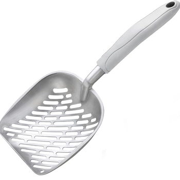 Фабрична директна трансгранична нова лопата за котешка тоалетна от алуминиева сплав за домашни любимци с голяма дупка