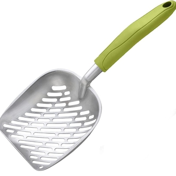 Фабрична директна трансгранична нова лопата за котешка тоалетна от алуминиева сплав за домашни любимци с голяма дупка