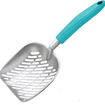 Фабрична директна трансгранична нова лопата за котешка тоалетна от алуминиева сплав за домашни любимци с голяма дупка