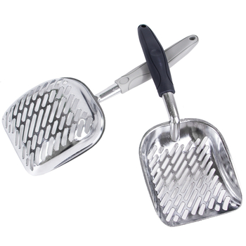 Фабрична директна трансгранична нова лопата за котешка тоалетна от алуминиева сплав за домашни любимци с голяма дупка