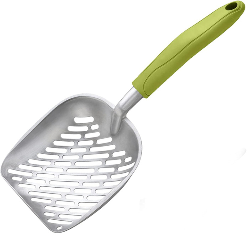 Фабрична директна трансгранична нова лопата за котешка тоалетна от алуминиева сплав за домашни любимци с голяма дупка