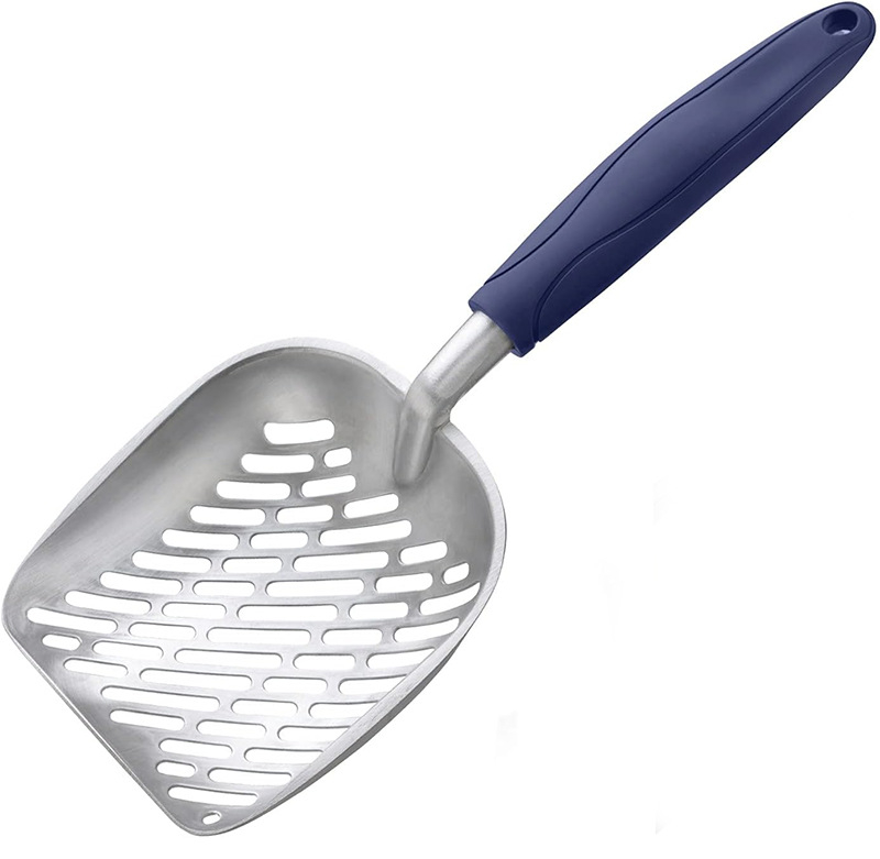 Фабрична директна трансгранична нова лопата за котешка тоалетна от алуминиева сплав за домашни любимци с голяма дупка