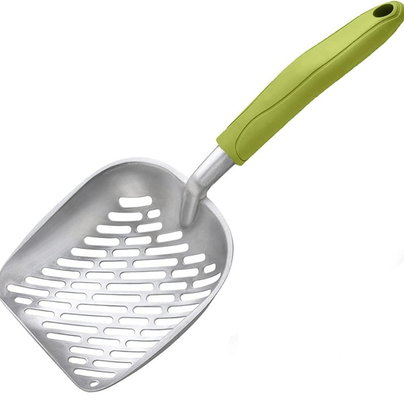 Фабрична директна трансгранична нова лопата за котешка тоалетна от алуминиева сплав за домашни любимци с голяма дупка