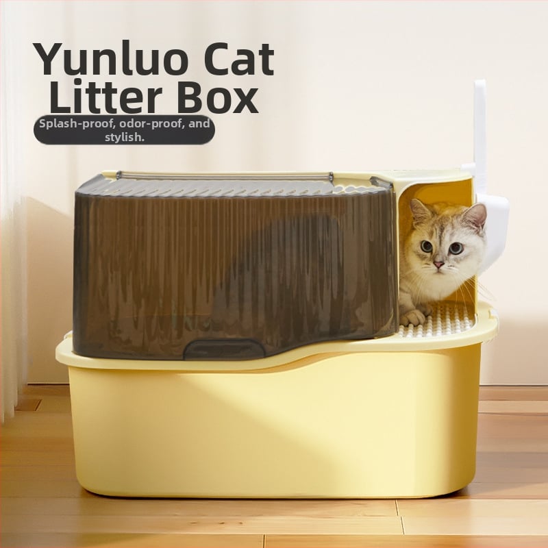 Фабрична директна кутия за котешка тоалетна, голям коридор, против пръски, напълно затворена, леген за котешка тоалетна, тоалетна за котки, дезодорант