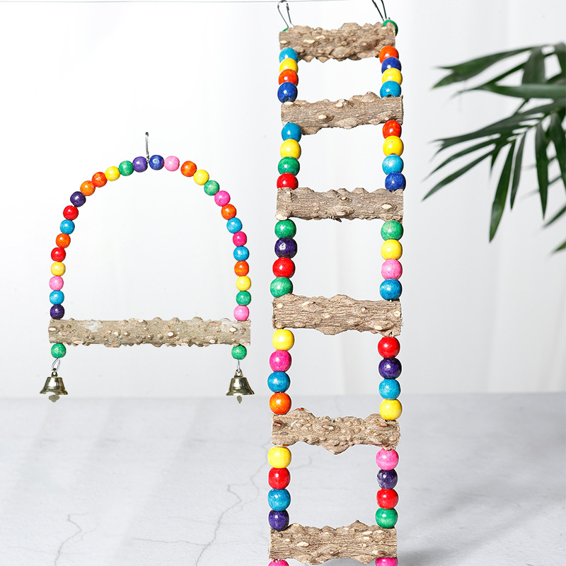 Papagáj madárjáték ketrec hinta szivárványhíd határokon átnyúló papagáj játék kombinációs készlet madárkellékek