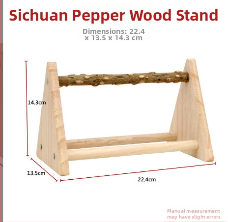 Stalak za vježbanje na radnoj površini, stalak za stanicu od punog drva, platforma, stalak za stanicu od matiranog bodljikavog jasenova drveta, interaktivni ručno uzgojeni božur, tigrasta koža, ptica