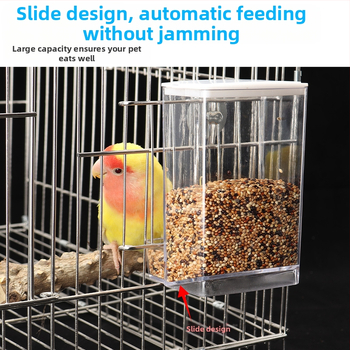 Tigrisbőr pünkösdi rózsa kakadu madáreledel-doboz fröccsenésgátló fröccsenésgátló automata etető új etető átlátszó madáretető