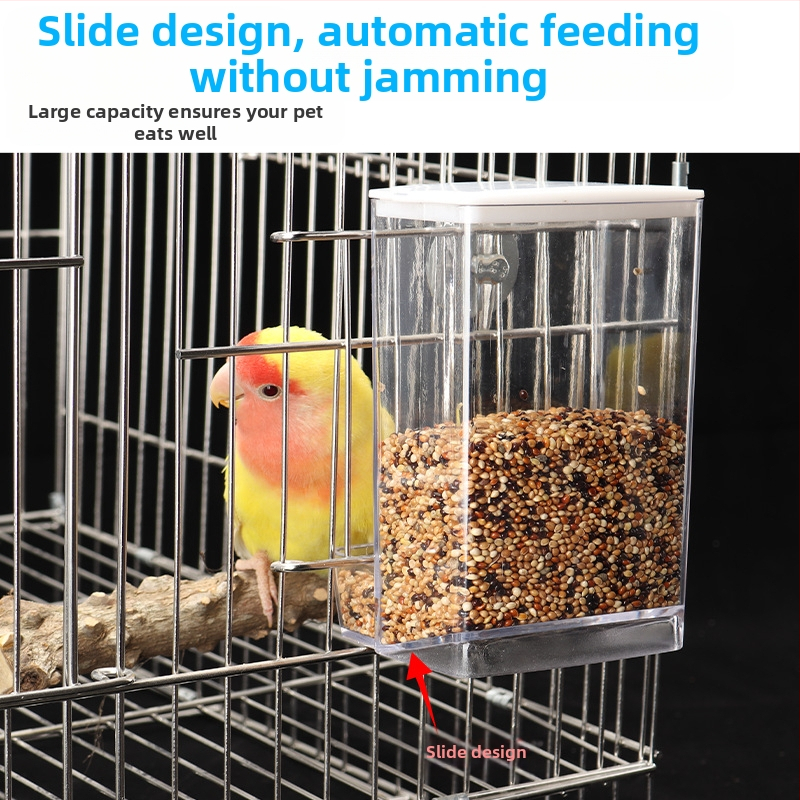 Tigrisbőr pünkösdi rózsa kakadu madáreledel-doboz fröccsenésgátló fröccsenésgátló automata etető új etető átlátszó madáretető