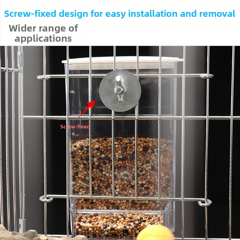 Кутия за храна за птици с тигрова кожа, божур, какаду, защита от пръски, автоматична хранилка против пръски, нова хранилка, прозрачна хранилка за птици