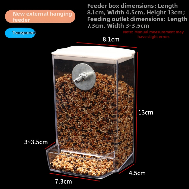Tigrisbőr pünkösdi rózsa kakadu madáreledel-doboz fröccsenésgátló fröccsenésgátló automata etető új etető átlátszó madáretető