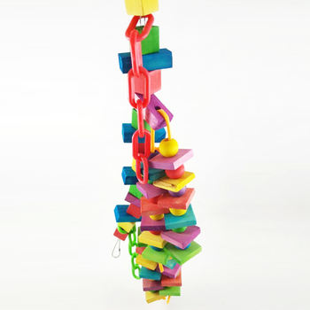 Ξύλινη αλυσίδα σε χρώμα παπαγάλου, μαλακή γέφυρα, κρεμαστή γέφυρα, παιχνίδι παπαγάλος, σκάλα πουλιών, 288 γρ.