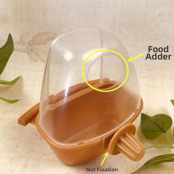 Κουτί τροφής για παπαγάλους, πλαστικό τροφοδότη πουλιών, δεξαμενή τροφής για εξωτερικά πουλιά, κουτί τροφής πουλιών με αντιψυκτικό, αντιπιτσιλιστικό κύπελλο τροφής πουλιών