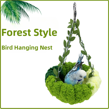 Gnijezdo za papige, ptičje gnijezdo, gnijezdo za spavanje, viseća mreža u šumskom stilu, ptičji kavez, viseće gnijezdo, plišano gnijezdo, pribor za ptice, ljuljačka, toplo ptičje gnijezdo