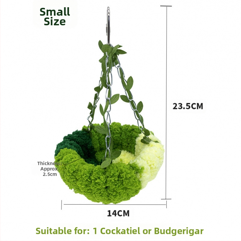 Gnijezdo za papige, ptičje gnijezdo, gnijezdo za spavanje, viseća mreža u šumskom stilu, ptičji kavez, viseće gnijezdo, plišano gnijezdo, pribor za ptice, ljuljačka, toplo ptičje gnijezdo