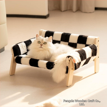 Налично дървено легло за котешки диван, модерно легло за котки и кучета, подходящо за всички сезони, подвижно и перещо се, фабрика за котешки легла