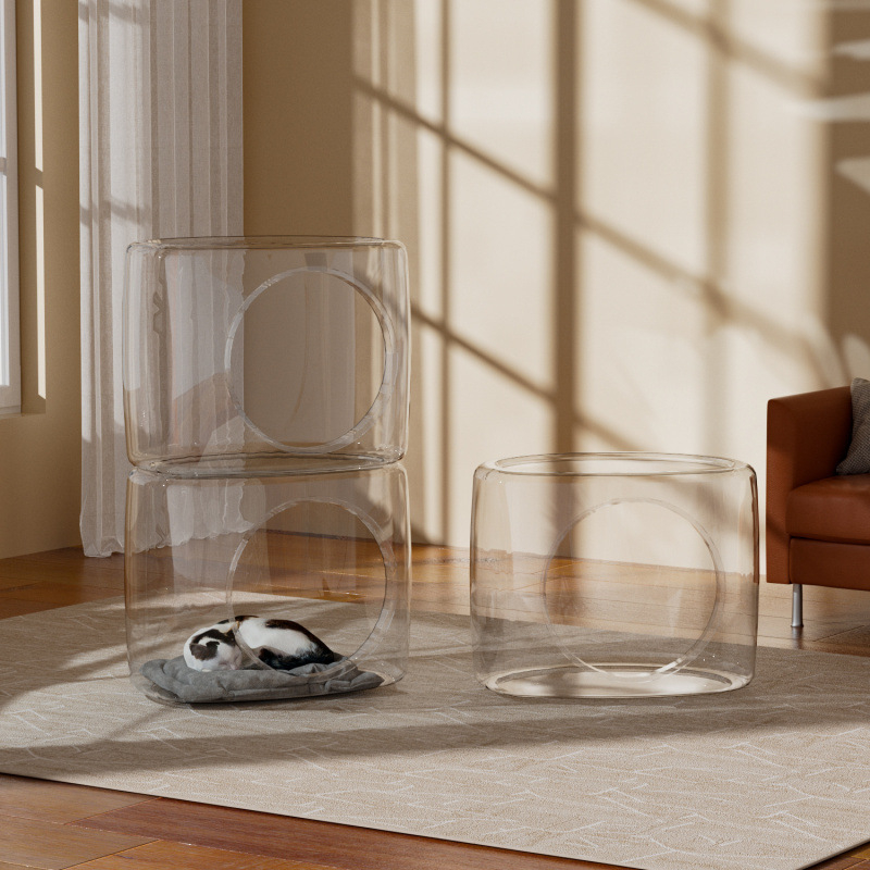 Űrkapszula macskafészek négy évszak univerzális átlátszó gömb alakú macskaház háló piros villa macskaház macskaágy kisállat Hongguang