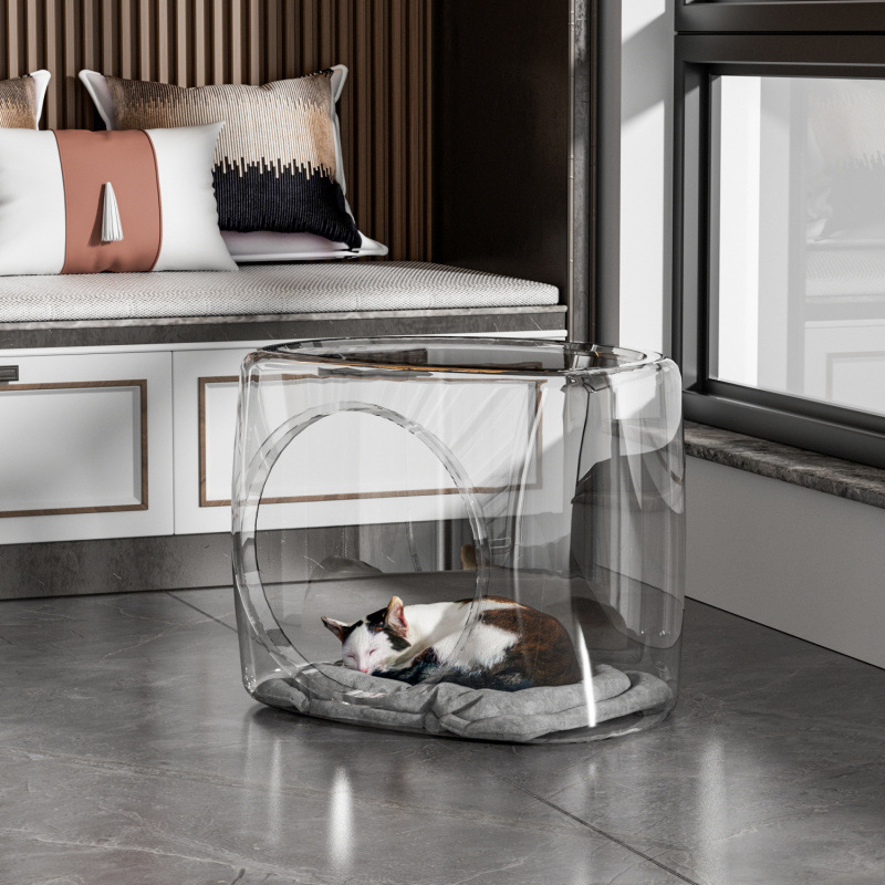 Űrkapszula macskafészek négy évszak univerzális átlátszó gömb alakú macskaház háló piros villa macskaház macskaágy kisállat Hongguang