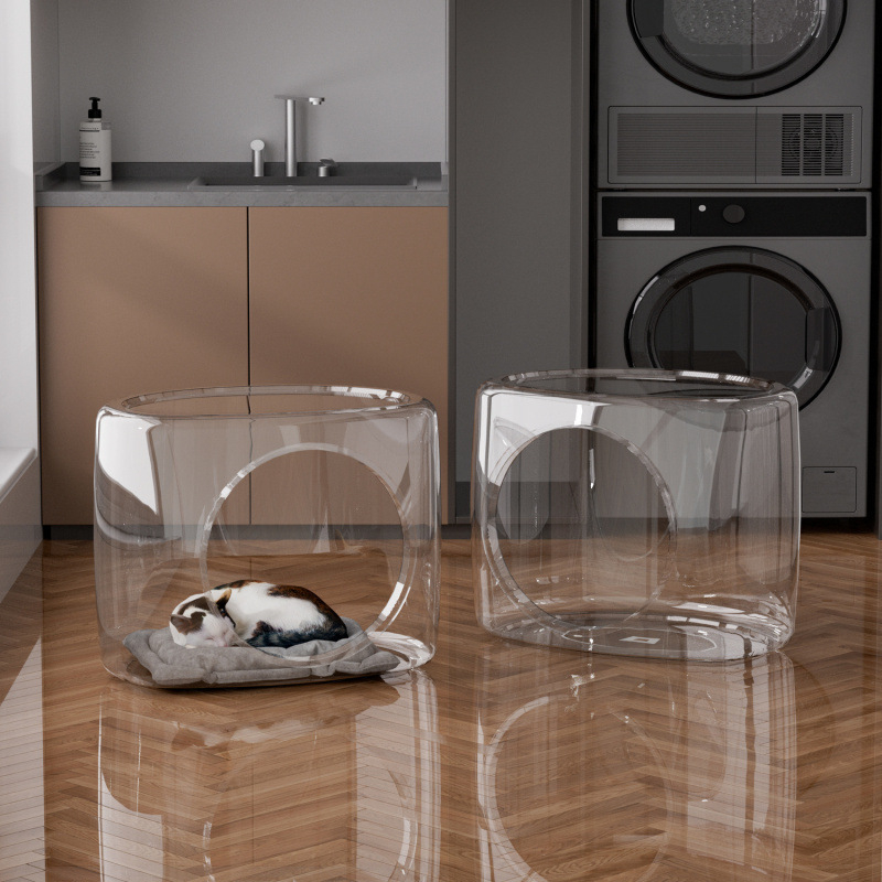 Űrkapszula macskafészek négy évszak univerzális átlátszó gömb alakú macskaház háló piros villa macskaház macskaágy kisállat Hongguang