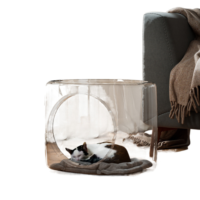 Űrkapszula macskafészek négy évszak univerzális átlátszó gömb alakú macskaház háló piros villa macskaház macskaágy kisállat Hongguang