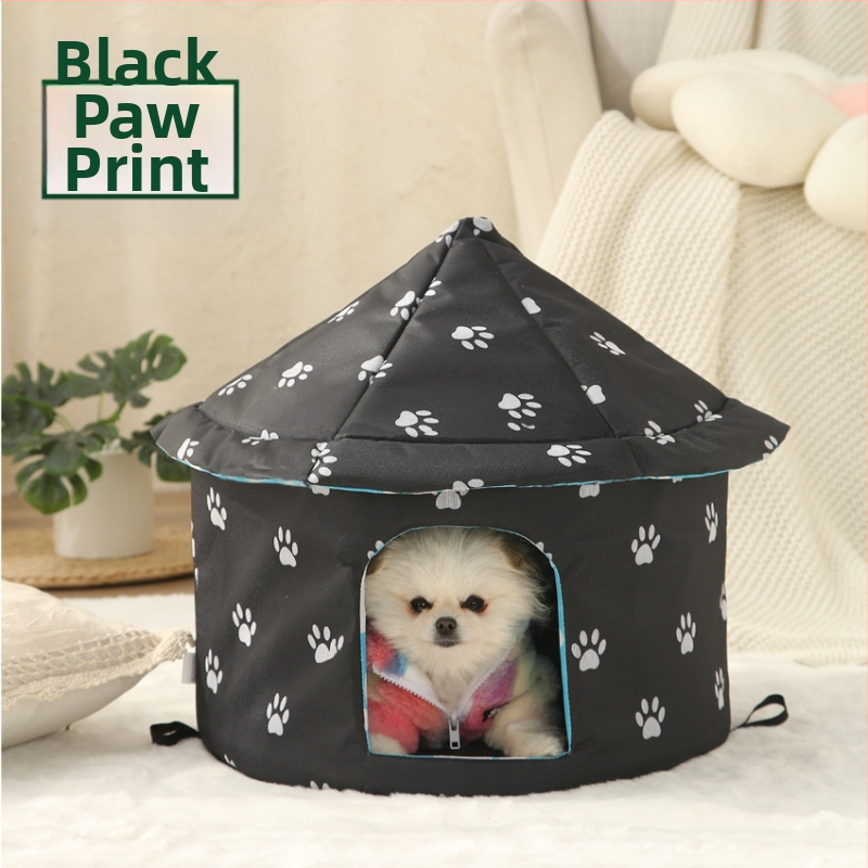 Kućica za mačke preko granice, vanjska vodootporna kućica za mačke i pse, kućica za kućne ljubimce, uklonjiva i periva vila za mačke, topla kućica za mačke i pse zimi