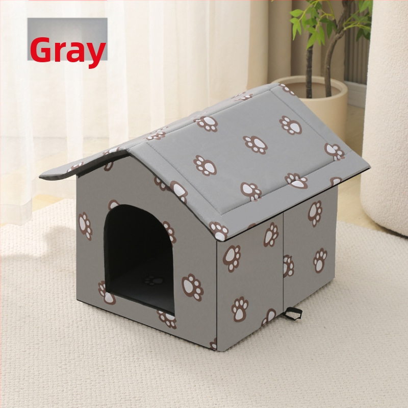 Kućica za mačke preko granice, vanjska vodootporna kućica za mačke i pse, kućica za kućne ljubimce, uklonjiva i periva vila za mačke, topla kućica za mačke i pse zimi