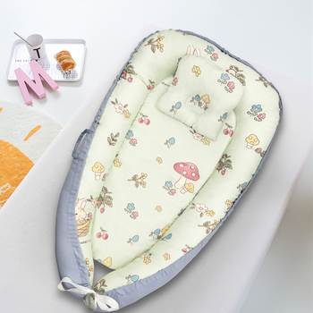 Grynos medvilnės sulankstomas kūdikio lizdas be pagalvių, nešiojama kūdikio lovelė, „Bionic“, visiškai atleidžiama, kelioninė kūdikio lovelė, skardinė