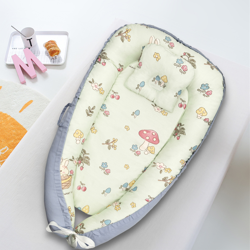 Grynos medvilnės sulankstomas kūdikio lizdas be pagalvių, nešiojama kūdikio lovelė, „Bionic“, visiškai atleidžiama, kelioninė kūdikio lovelė, skardinė