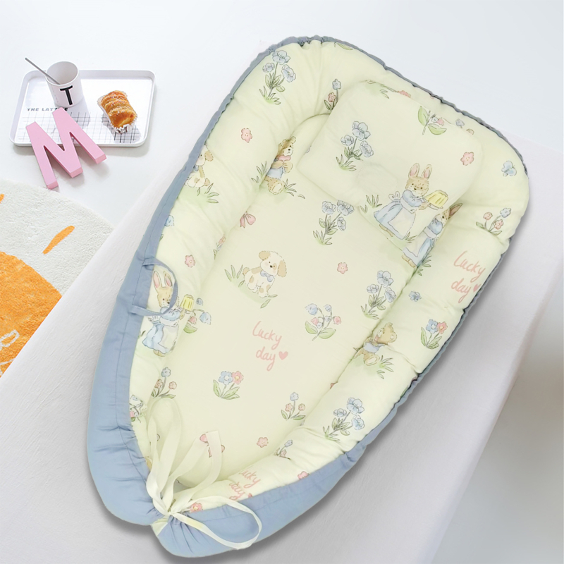 Grynos medvilnės sulankstomas kūdikio lizdas be pagalvių, nešiojama kūdikio lovelė, „Bionic“, visiškai atleidžiama, kelioninė kūdikio lovelė, skardinė