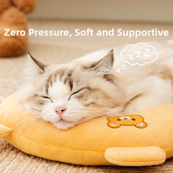 Univerzálny priedušný vankúš v tvare U s výšivkou pre psov, špeciálne pre domáce zvieratá Four Seasons, s výšivkou v tvare U pre mačky