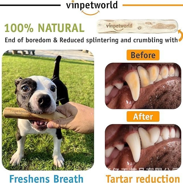 Дървена пръчка за смилане на кучета Amazon, устойчива на износване, устойчива на ухапване, против разглобяване, играчка за домашни любимци за средни и големи размери