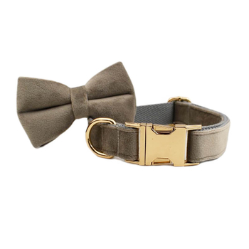 Γκρι βελούδο κατασκευαστής χονδρικής διασυνοριακό νέο κολάρο κατοικίδιων ζώων έλξης σχοινί ρυθμιζόμενο κολάρο σκύλου με λουρί σκύλου μπορεί να χαραχθεί