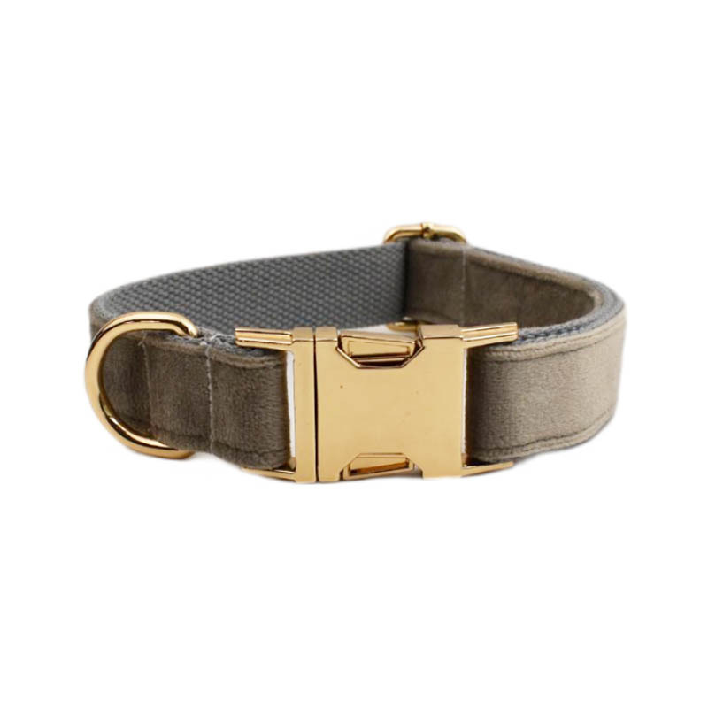 Proizvođač sivog baršuna veleprodaja prekogranična nova ogrlica za kućne ljubimce vučno uže podesiva ogrlica za pse s povodcem za pse može se gravirati