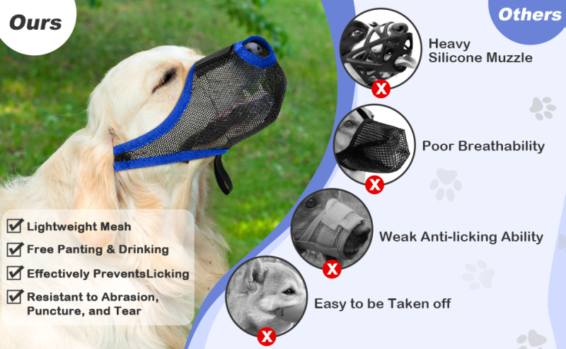 Nauja tarpvalstybinė šunų burnos tinklelio kvėpuojanti šunų kaukė, saugi nuo šunų burnos, burnos kaukė nuo įkandimo, didmeninė prekyba